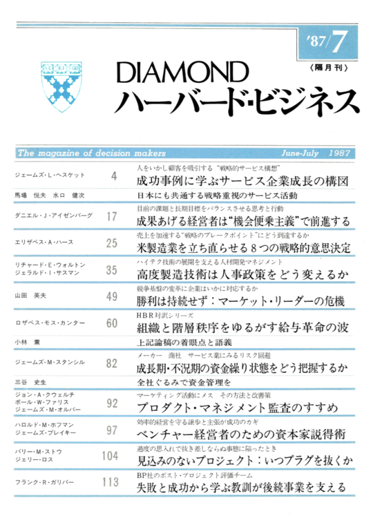 1987年7月号  表紙