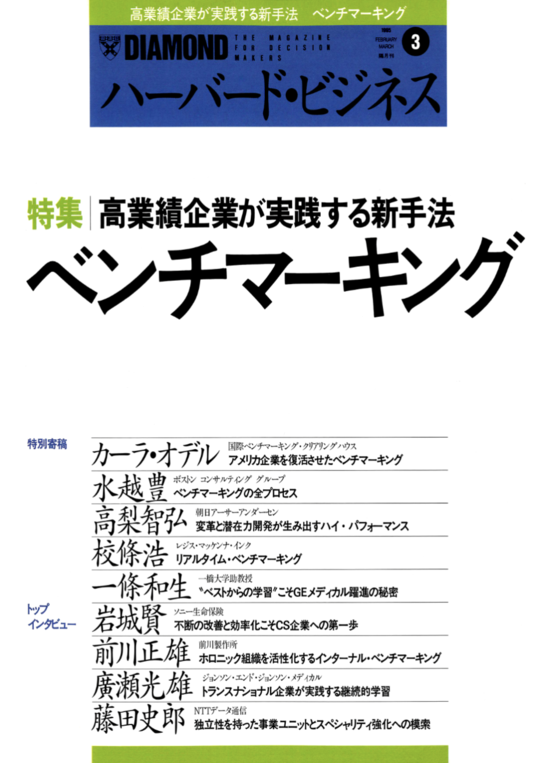 1995年3月号 ベンチマーキング 表紙