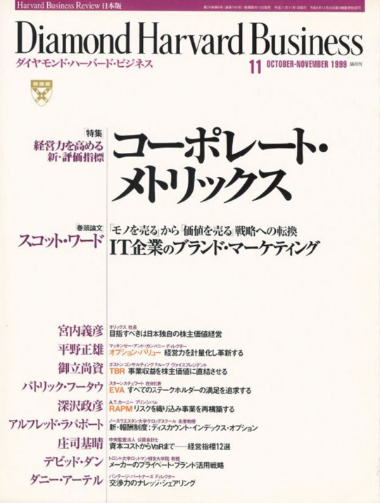 1999年11月号 経営力を高める　新・評価指標　コーポレート・メトリックス 表紙