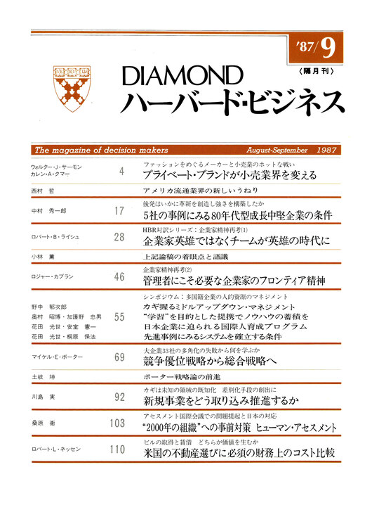 1987年9月号  表紙