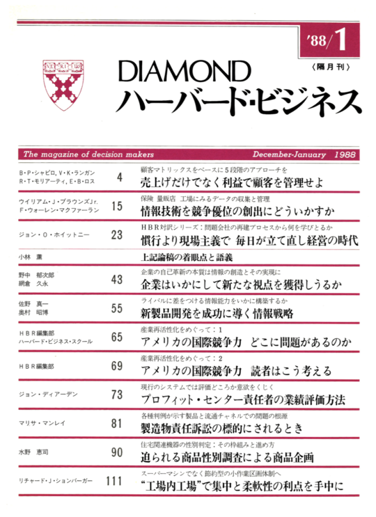 1988年1月号  表紙